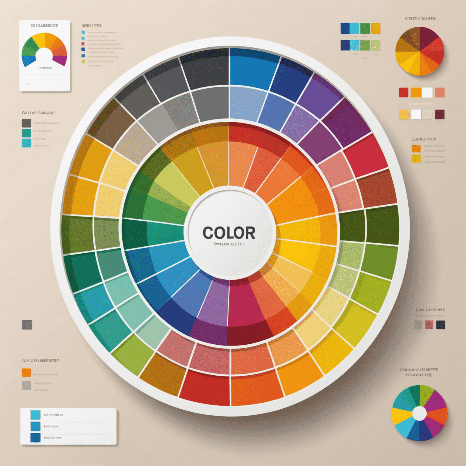 Rueda de color y ejemplos de paletas de colores para diseño web